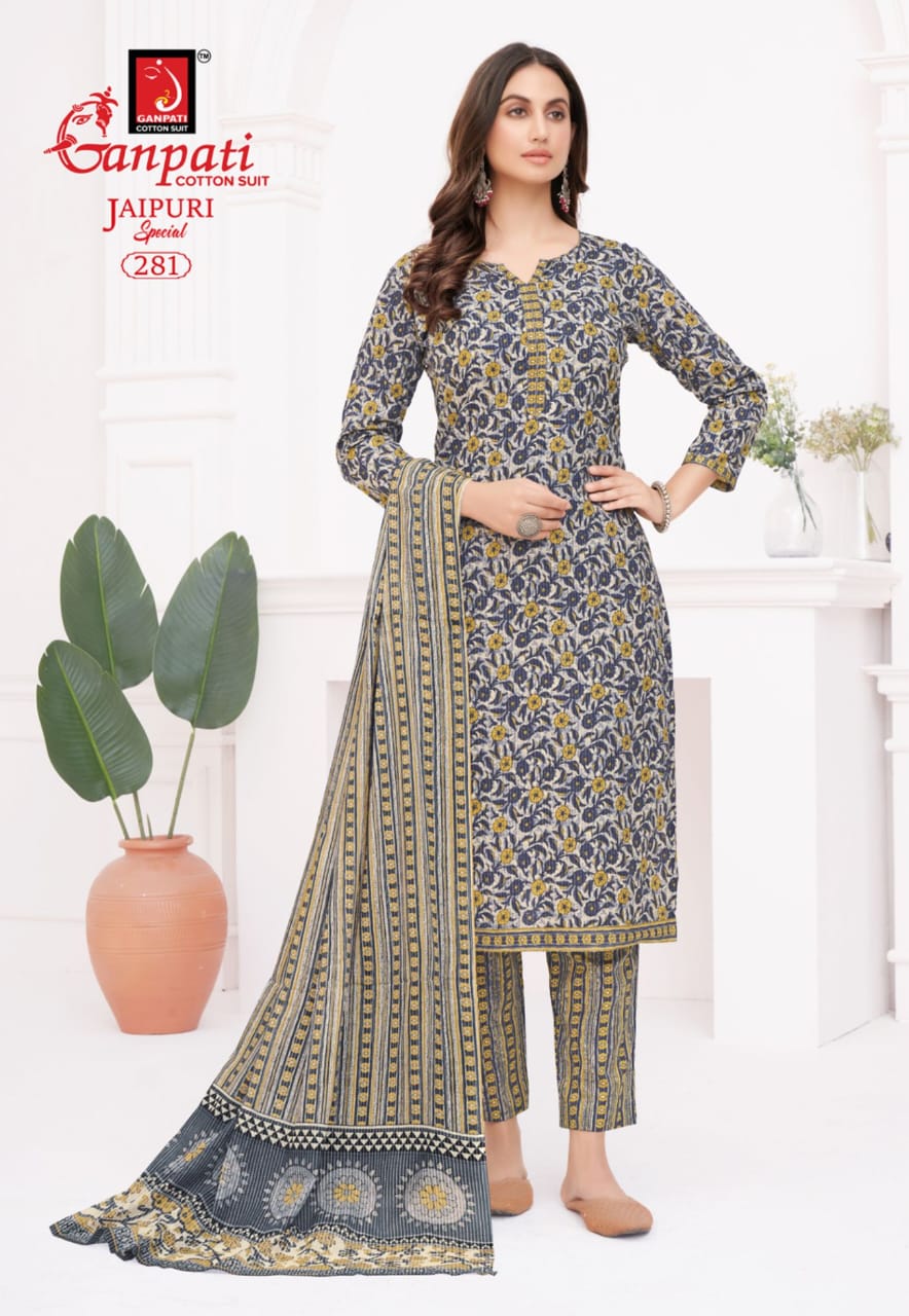 Jaipuri Vol 12 By Ganpati Cotton Printed Dress Material Exporters In India